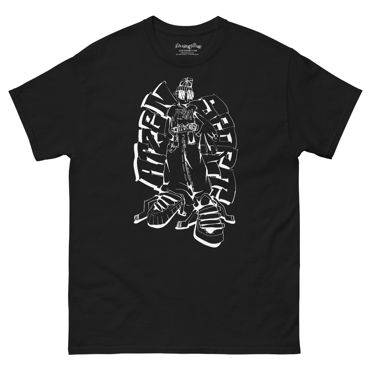 Combo T-Shirt in Schwarz mit großem Graffiti-Character-Print