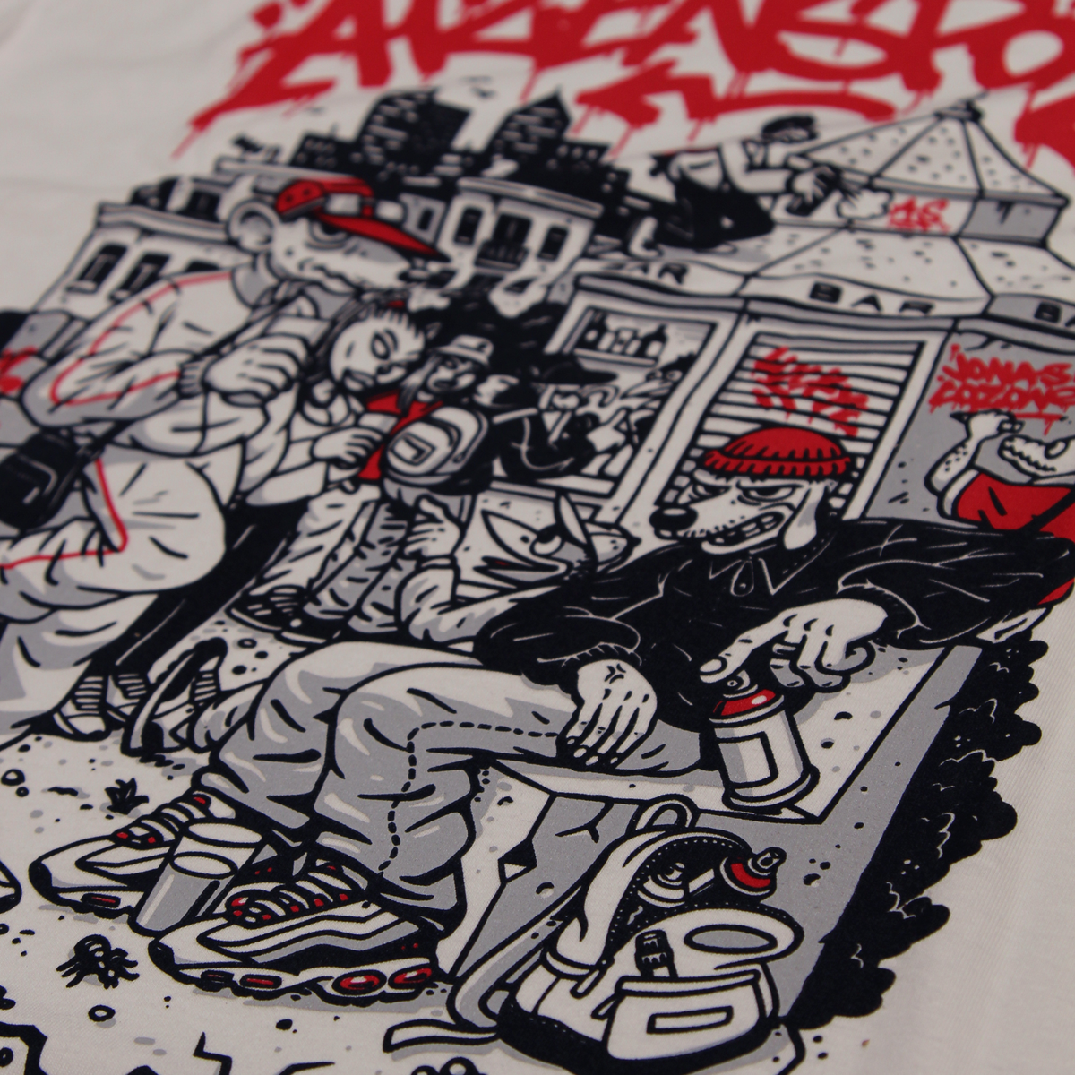 ATZENSPORT x Jonas Cozone T-Shirt, Nahaufnahme des Drucks