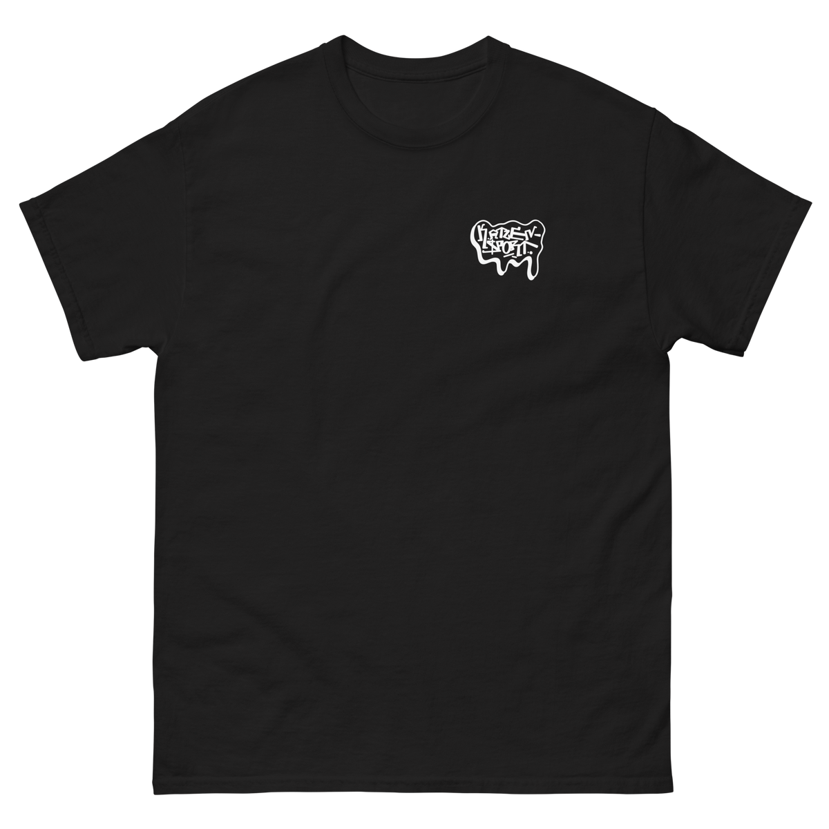K.Atzensport T-Shirt in Schwarz mit weißem Schriftzug auf der Brust
