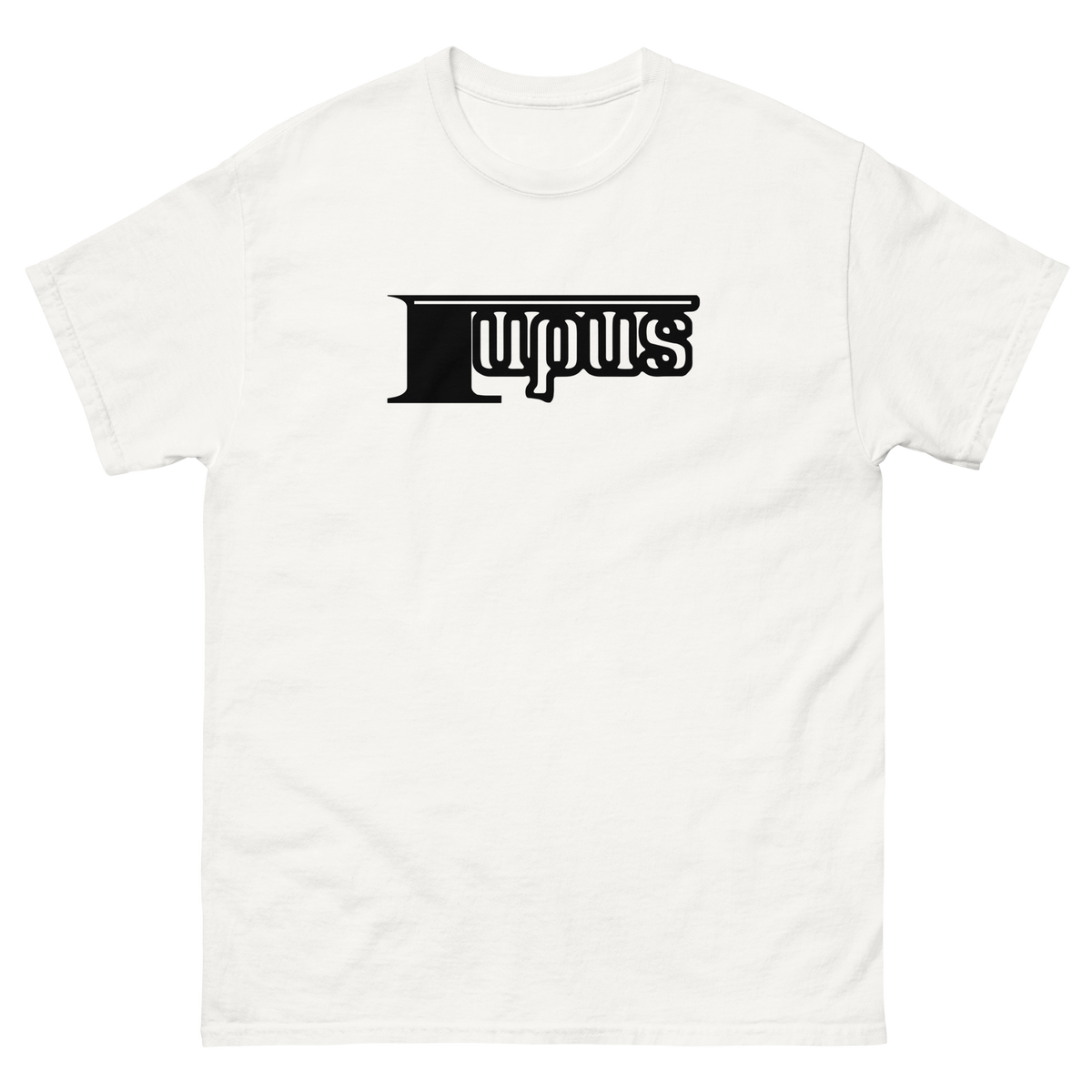 Lupus T-Shirt in Weiß mit schwarzem Lupus-Schriftzug auf der Brust